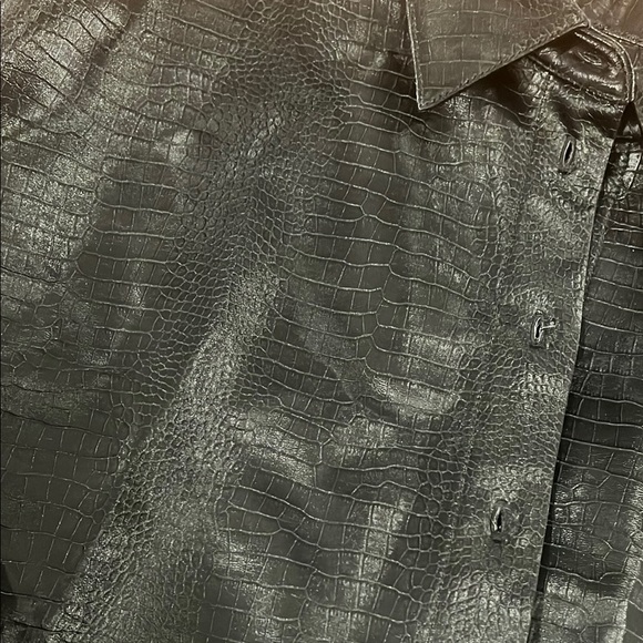 Favorite Daughter THE CROP EX-BOYFRIEND SHIRT - oversized faux leather - Picture 4 of 5